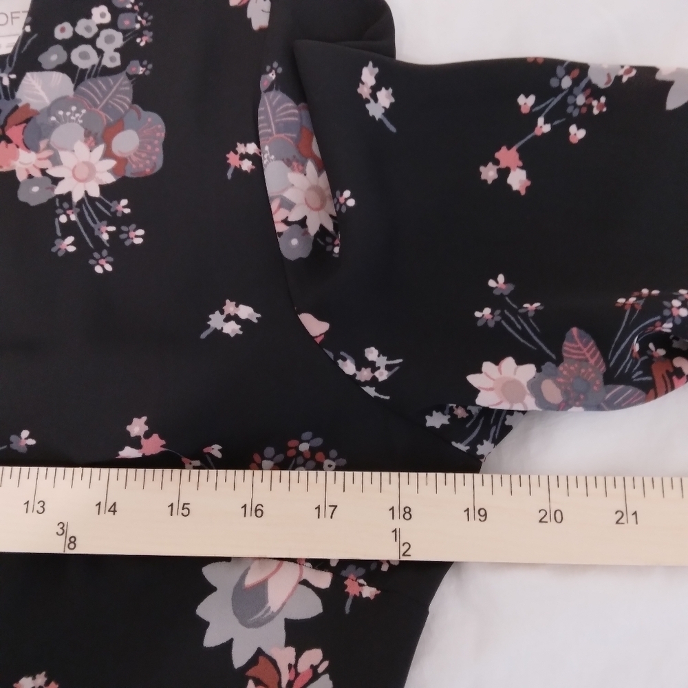 Size 6 Loft Wildflower Flounce Dress Dark Blue - Picture 10 of 13